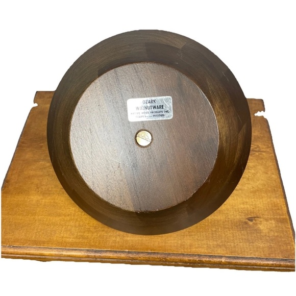 Vintage Ozark Walnutware Candy Nut Dish Solid Walnut Mid Century Modern 8 inch - Picture 5 of 6